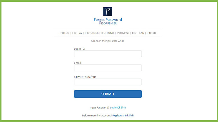 Kemungkinan Anda Lupa Password IPOT