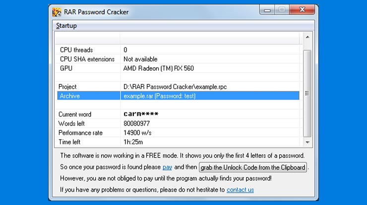 5. Mengetahui Password RAR Terkunci Dengan RAR Password Cracker
