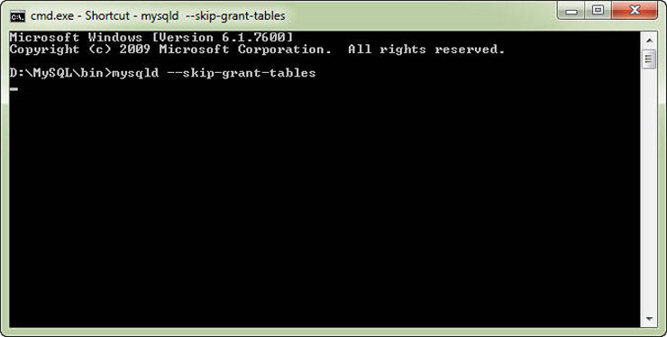 A. Reset Password MySQL dengan Skip Grant Tables