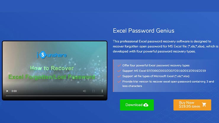 2. iSunshare Excel Password Genius