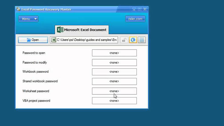 5. Excel Password Recovery Master